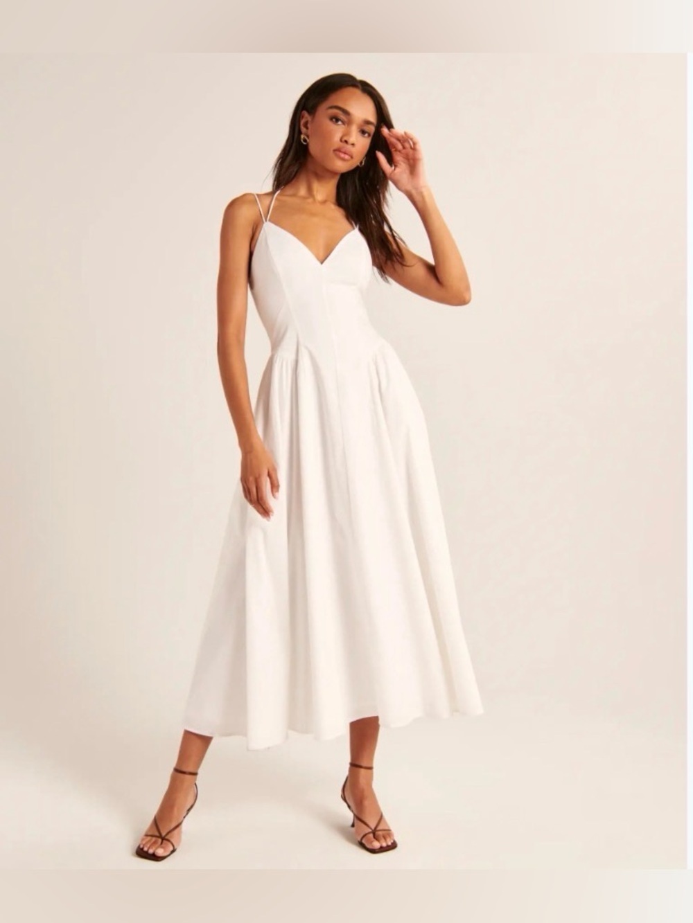 Brand new with tag Abercrombie & Fitch White Strappy Maxi Corset Dress - Picture 3 of 10